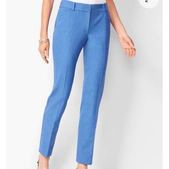 Talbots Hampshire Straight Leg Ankle Pants Blue Classic Office Size 14 NWT - Picture 1 of 16